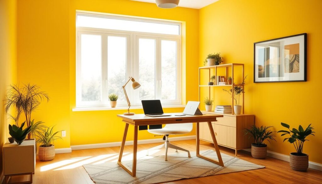 Bright yellows for home office paint colors