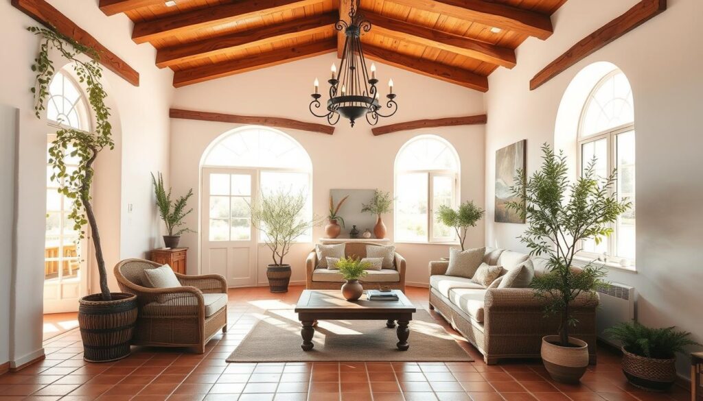mediterranean style interior with natural light