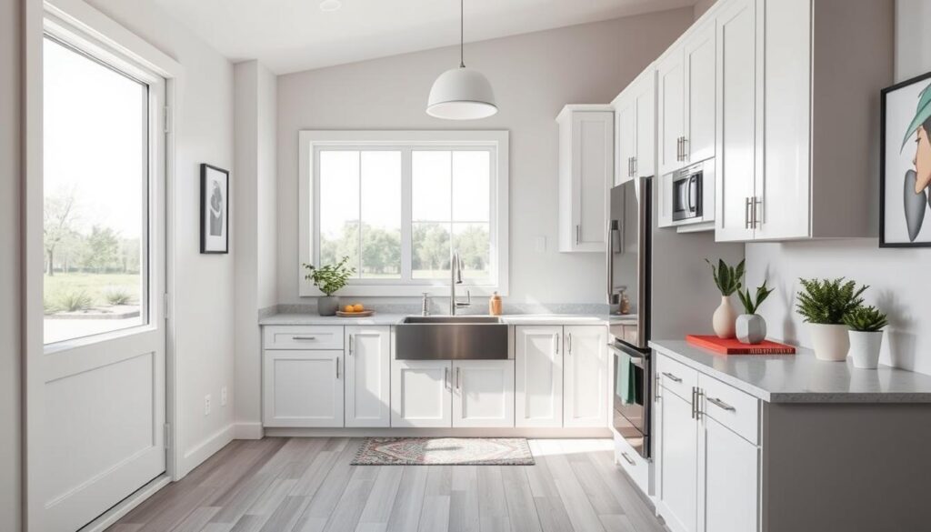 modern mobile home kitchen interior