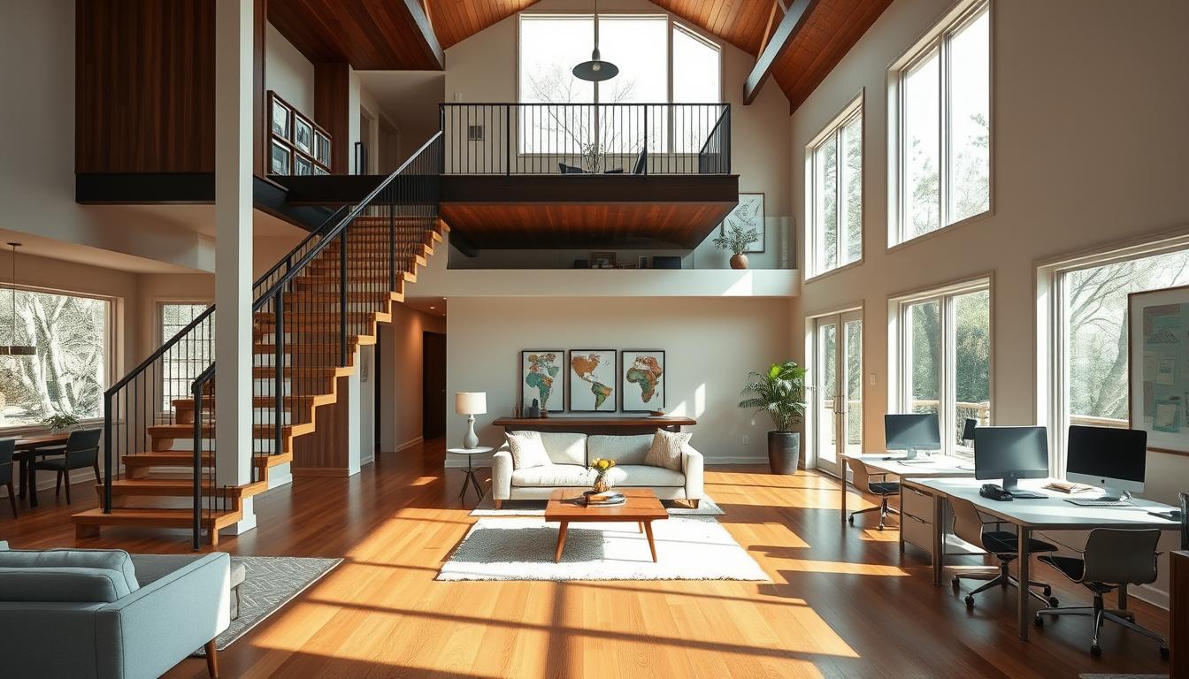 split level home interior