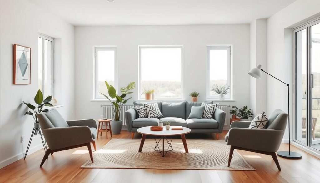 Scandinavian home interior design geometry