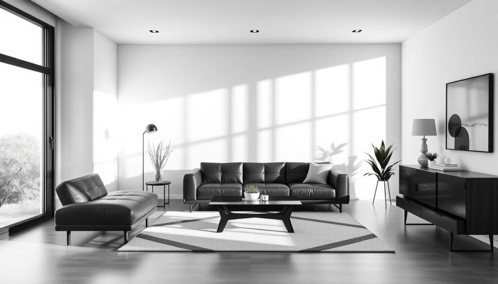 black and white home interior design