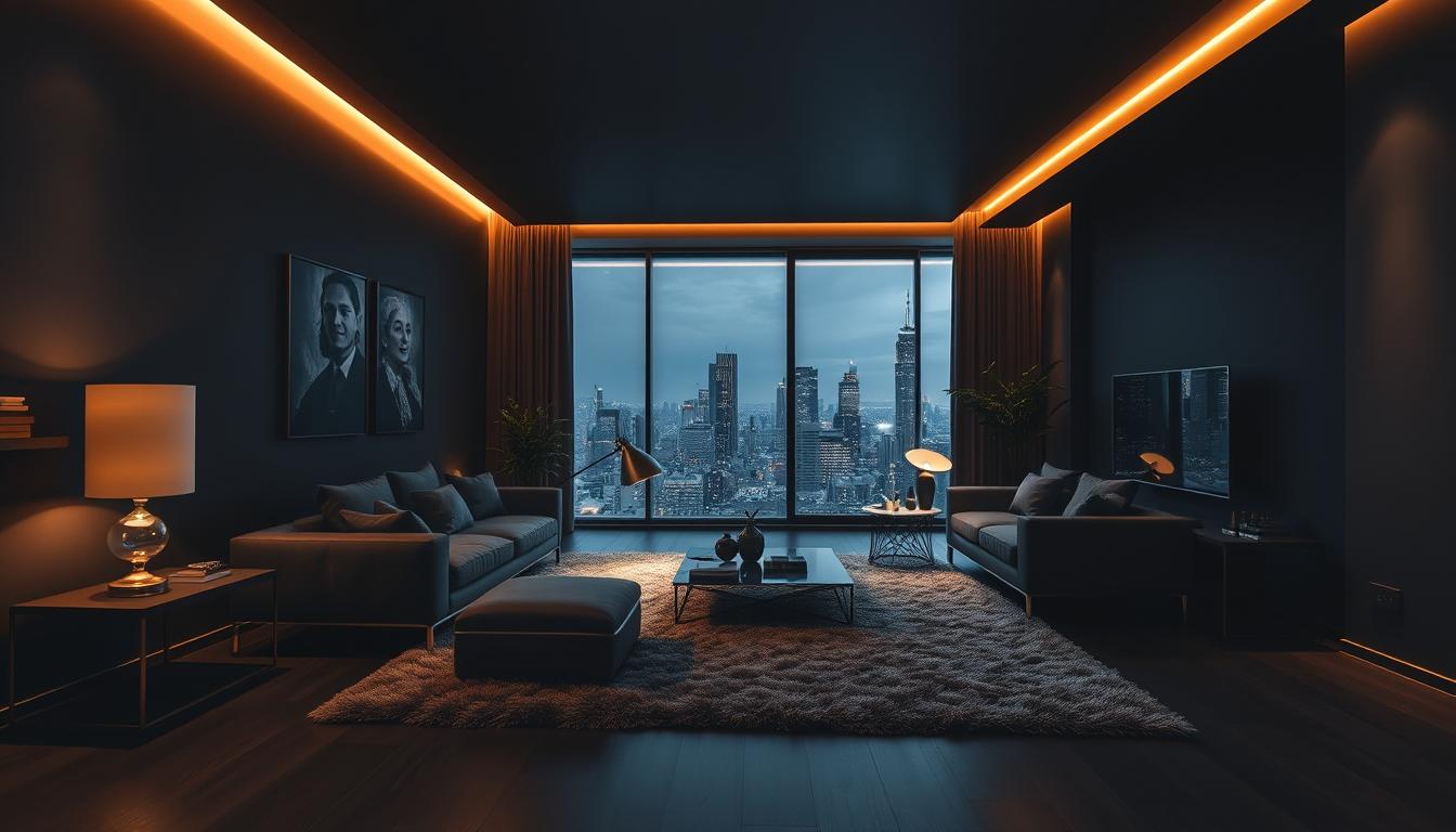 black home interior