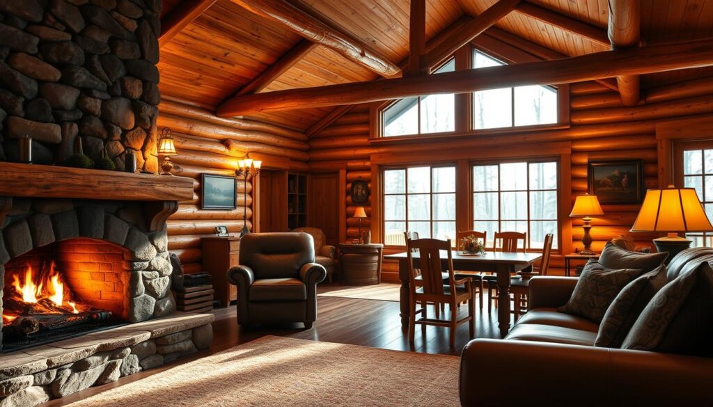 log home interior design